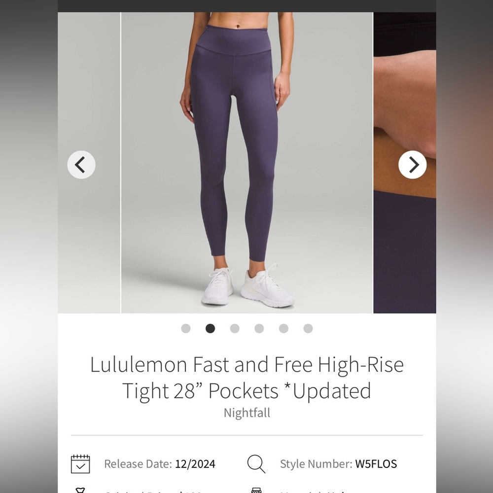Lululemon Fast and Free Leggings 28